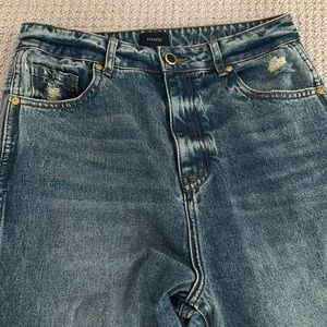 Khaite high waisted long straight jeans